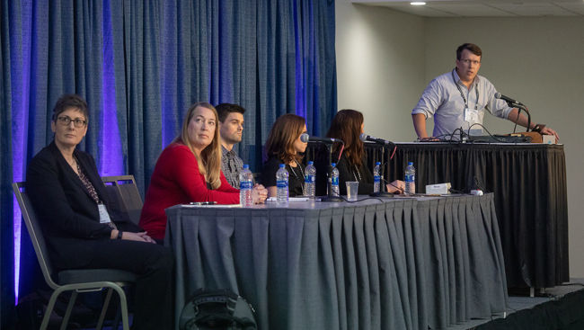 Panelists addressing the crowd at the Professional Development Workshop, "Careers in Making Medicines: Translating Basic Research Into Therapeutics"