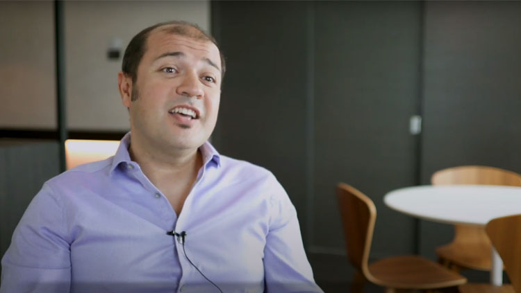 Image of Emre Yaksi during an interview
