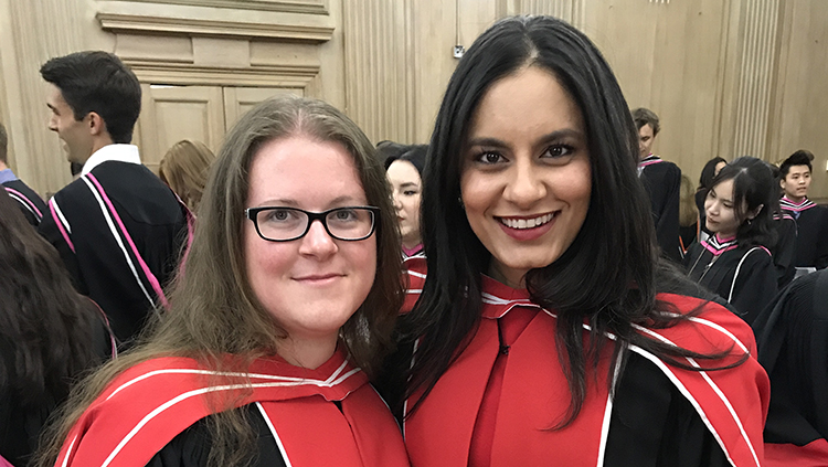 Reminiscing about convocation ceremony. With my family and friend (Dr. Diane Seguin).