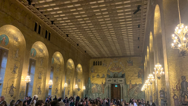 Image taken inside Blue Hall of the Stockholm City Hall, Sweden.