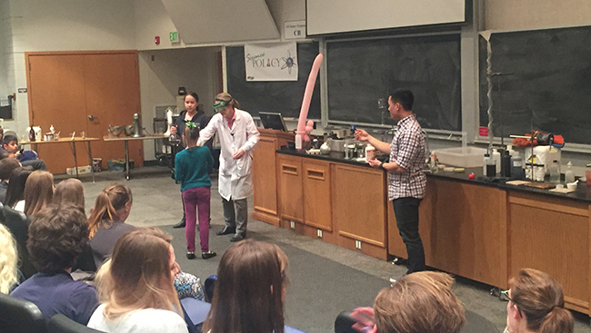 Chemistry magic show hosted by the Science Policy Club at Bringham Young University.