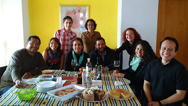A lab group has an end of the year party.