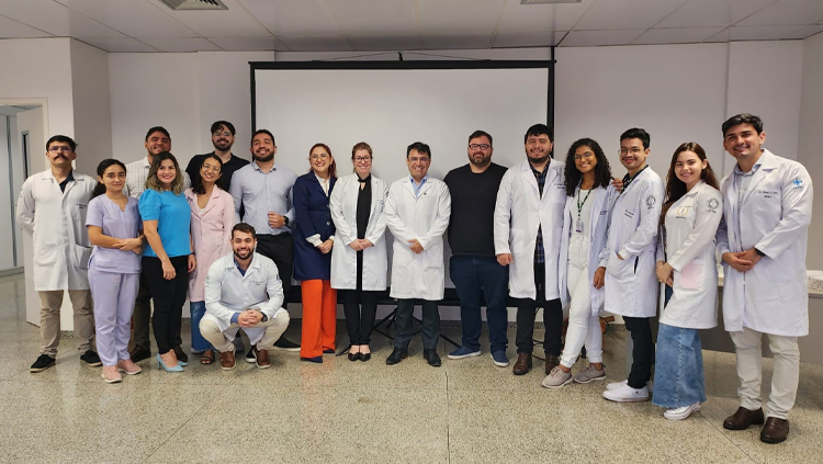 Members of the Amazon research team and Valeria Muoio.