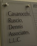 Image of an office logo stating "Cavarocchi, Ruscio, Dennis Associates LLC."